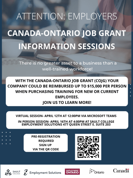 Canada-Ontario Job Grant Information Sessions - Virtual - April 12