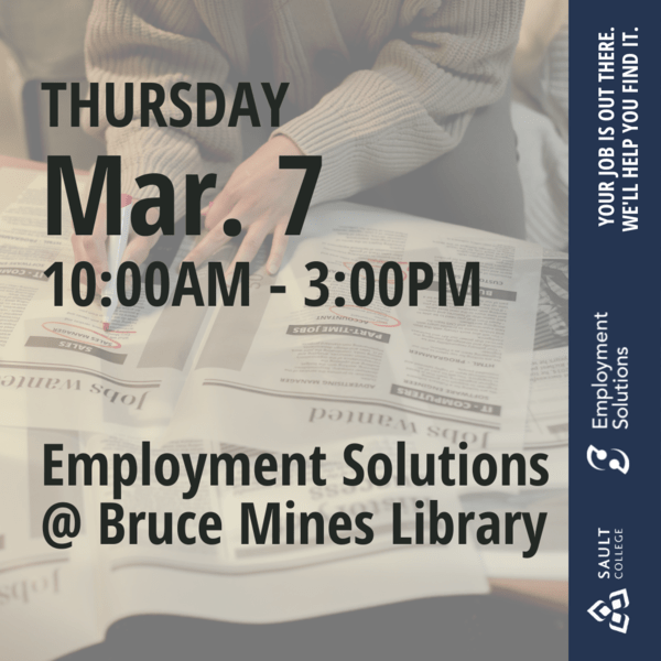 Employment Solutions at Bruce Mines Library - March 7