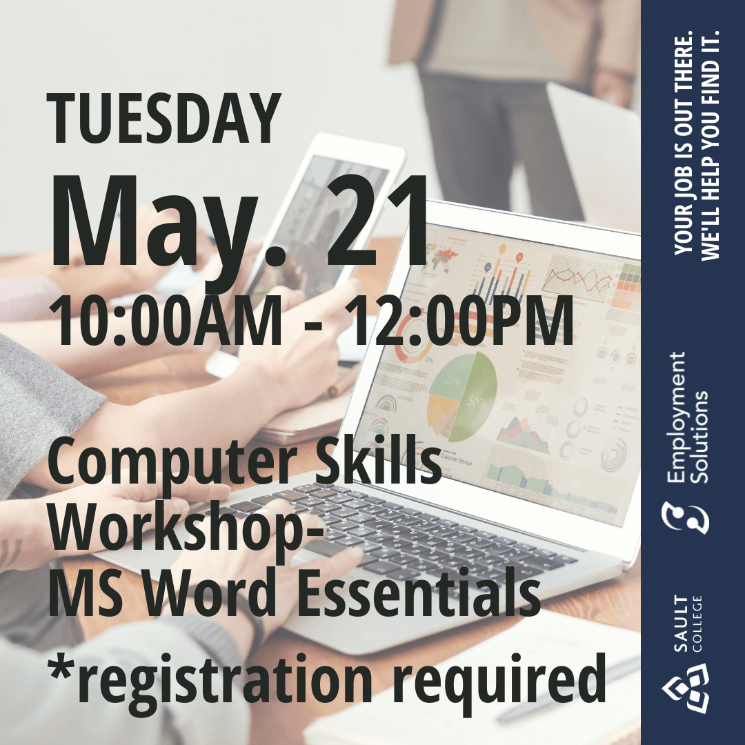 Computer Skills Workshop- MS Word Essentials  - May 21
