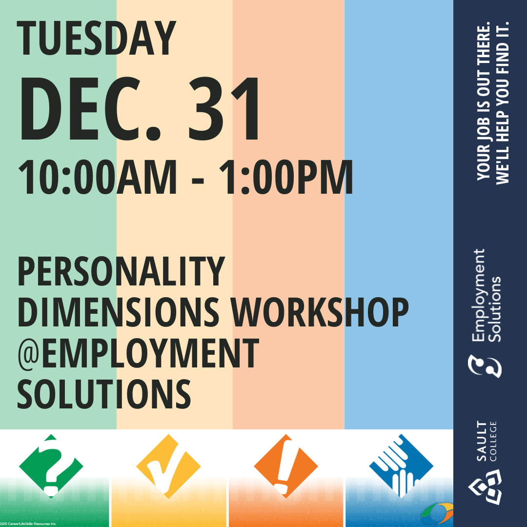 Personality Dimensions Workshop @ Employment Solutions